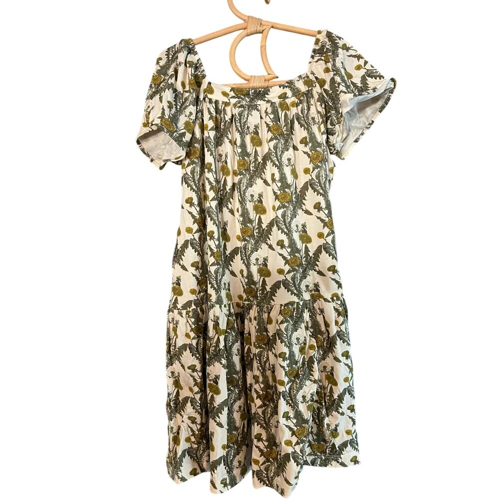NWT Kate Quinn Woods Square Neck Flutter Sleeve Dress in Dandelion Sz 6y Modal